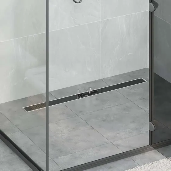 vidaXL Bruseraflb med glaslg 100 cm Sort, Rustfrit Stl 304