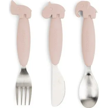 Done by Deer Deer Friends Easy-grip bestikst 3 dele Powder