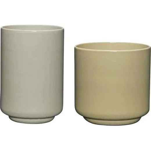 Hübsch Deux krukker 2 stk Light Green/Sand
