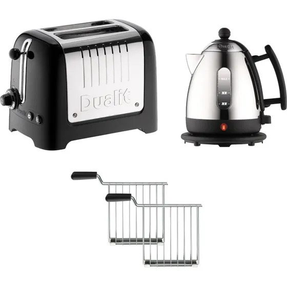 Dualit Elkedel 1 L + brdrister 2 skiver, sort