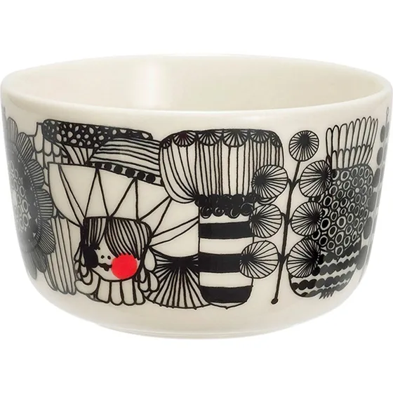 Marimekko Siirtolapuutarha skl 2,5 dl, hvid/sort