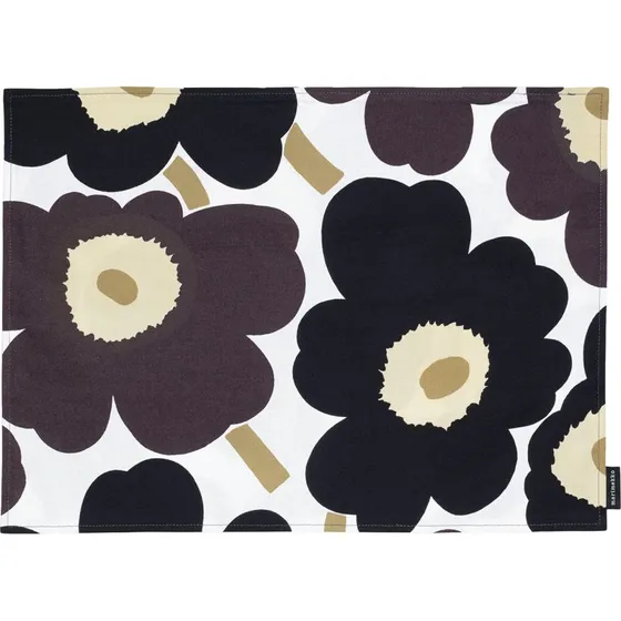 Marimekko Unikko dkkeserviet 31 x 42 cm, sort/hvid/beige