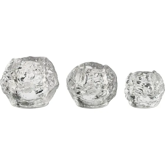 Kosta Boda Snebold fyrfadsstager, klar, 3 stk