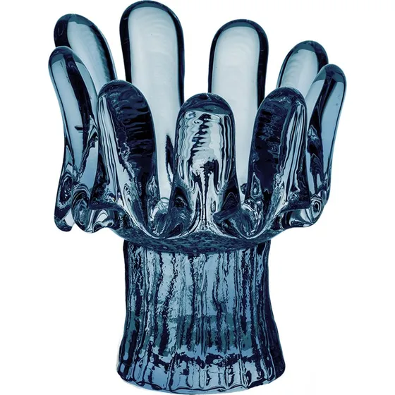 Kosta Boda Sunflower lysestage 11,5 cm bl (genbrugsglas)