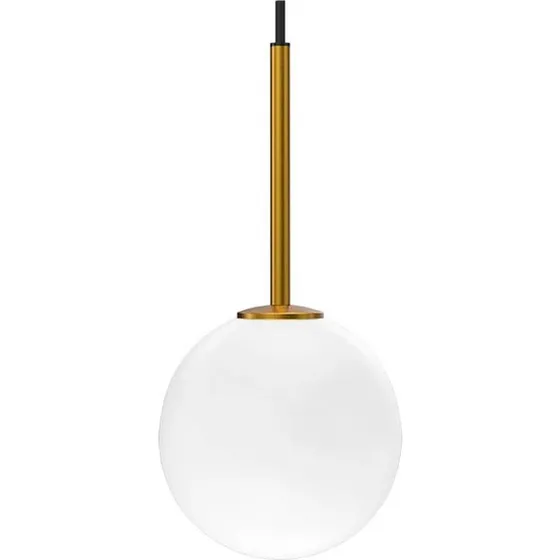 Herstal Ballon Pendel Satin Brass, opal mundblæst glas