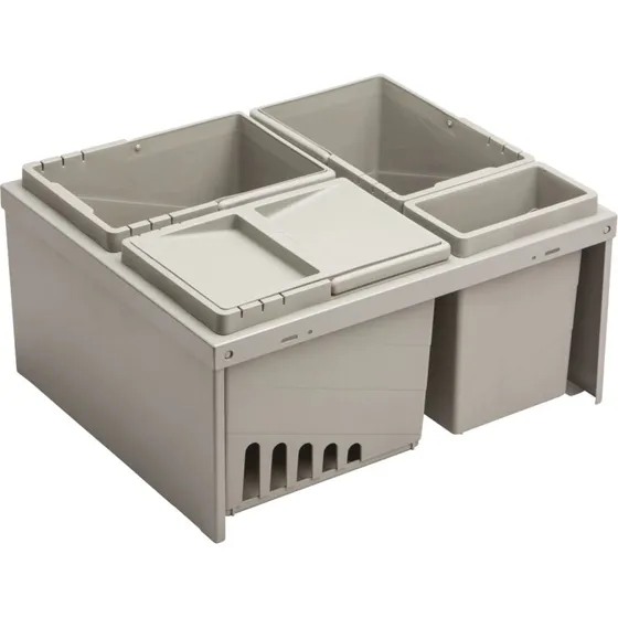 G. FUNDER affaldssystem 3x11L + 1x3L, grå (530x425x240 mm)