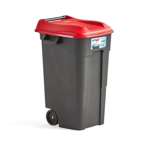 LEWIS Affaldsbeholder 120 L med låg, rød