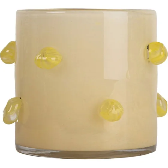 Byon Arlo M fyrfadsstage 15 cm, beige-citrongul