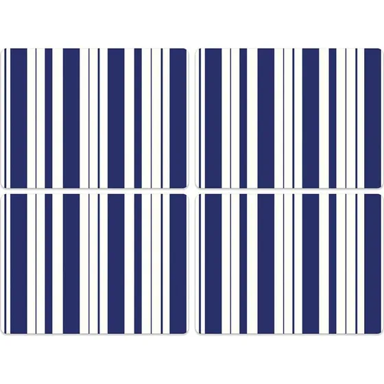 Spode Steccato dkkeservietter 30x40 cm, 4 stk bl-hvid