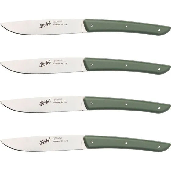 Berkel Steakknive 4 stk, 11 cm blad, olivengrøn