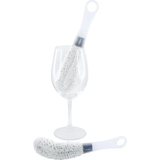 Pulltex Vinglasbørste med ergonomisk håndtag, hvid