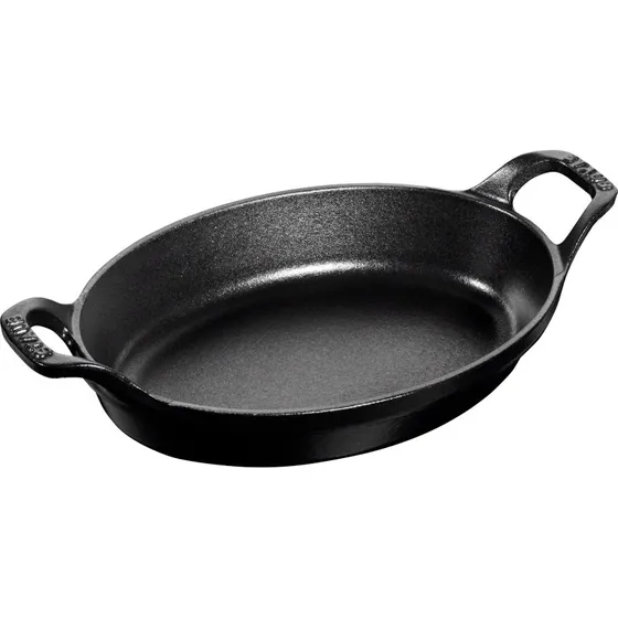 Staub La Cocotte oval ovnfast fad 21 cm, 0,7 L  sort