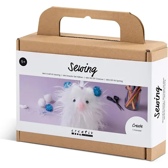 Krea-Monster: Sy din egen monsterbamse (mini kit, hvid)