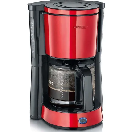 Severin KA 4817 kaffemaskine 10 kopper rød-metal 1000W