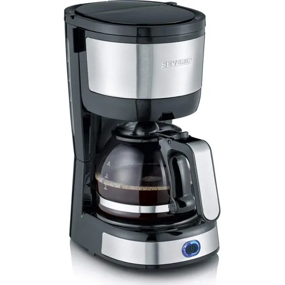 Severin KA 4808 kaffemaskine 4 kopper, rustfrit stål/sort