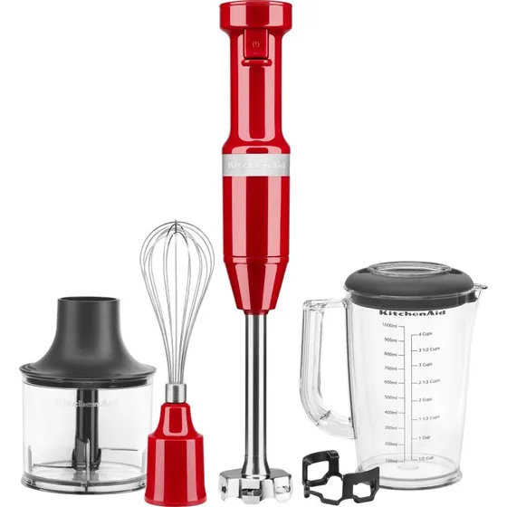 KitchenAid 5KHBV83EER stavblender, rød — med piskeris & minihakker