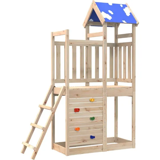 Legetrn i massiv fyrretr 110,5x52,5x215 cm  Brun