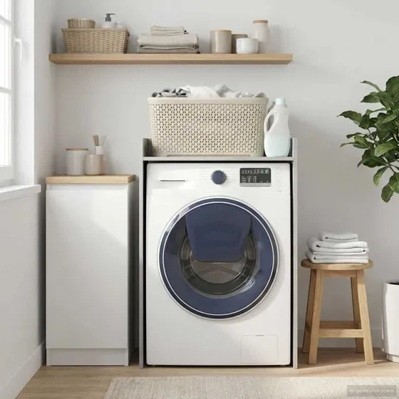 Vaskemaskineskab Grå Sonoma 67,5x48x97 cm – Konstrueret træ