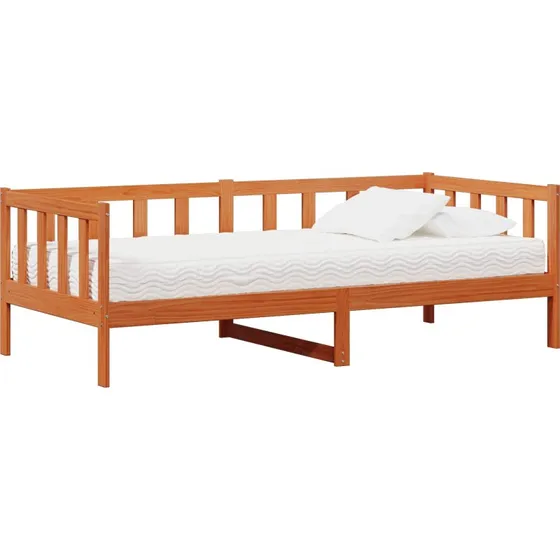 Dagseng med madras 90x200 cm – Moderne brun/hvid