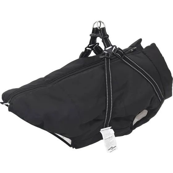Hundejakke med indbygget sele, Sort 3XL - Fleece/Polyester