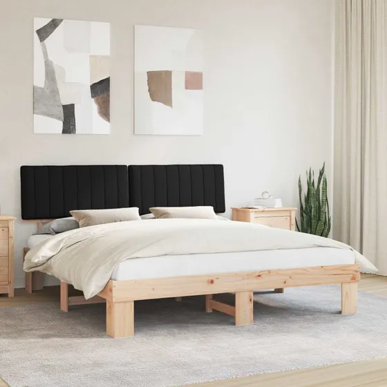 Sengestel i fyrretræ med polstret hovedgavl 180x200 cm