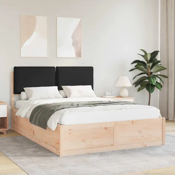 Sengestel 160x200 med polstret hovedgavl, sort