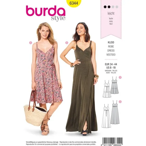 Burda Boss 6344 viklekjole (str. 34-44)
