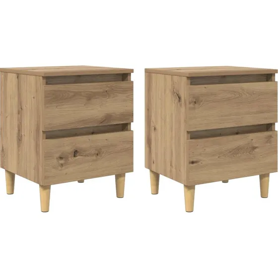 Sengeborde 2 stk Artisan egetræ 40 x 35 x 50 cm