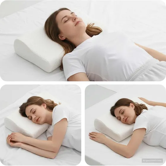 Nakkepude Memory Foam Ensfarvet  50x30x10,5 / 60x37x12 cm