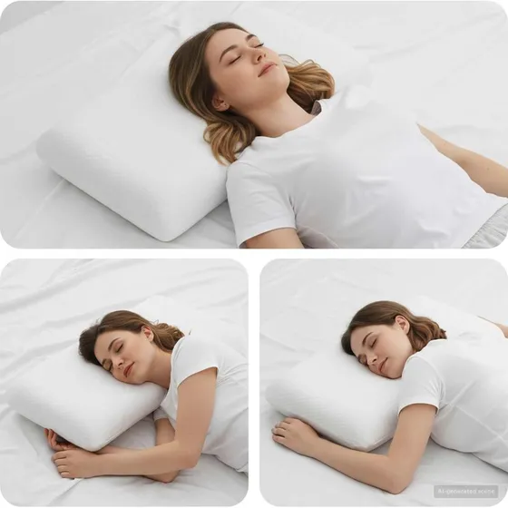 Sovepude Ensfarvet Hvid 74x39x13 cm  Medium Fasthed