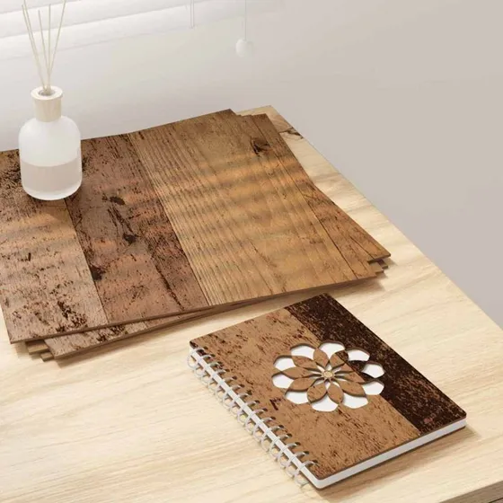 Dekorpaneler i gammelt tr - 12 stk 30x30 cm