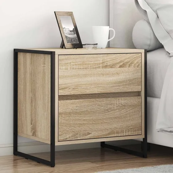 Sengebord Sonoma med skuffe 50x39,5x50 cm – Industrielt