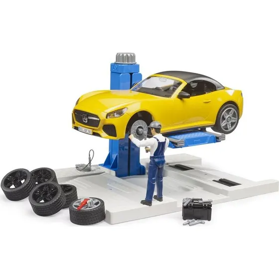 Bruder Bworld Servicecenter med Roadster