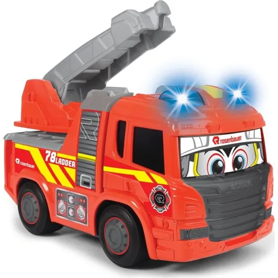 ABC Ferdy Fire Scania brandbil med lyd, lys og drejelig stige (25 cm)