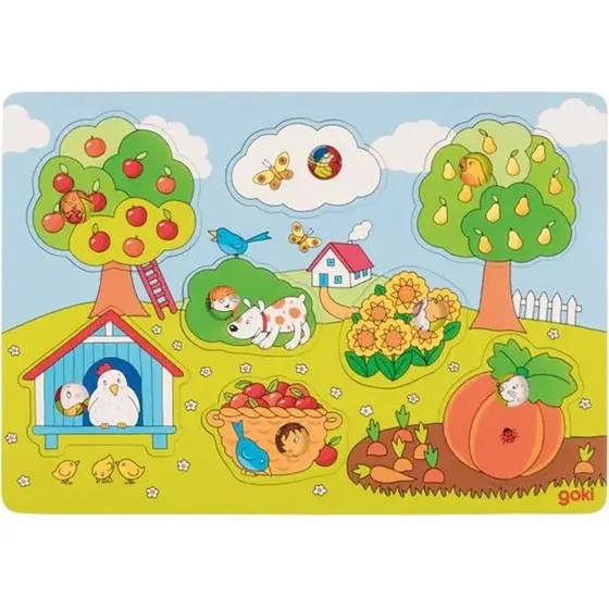 Goki Træpuslespil I Haven - 8 brikker (30 x 21 cm)