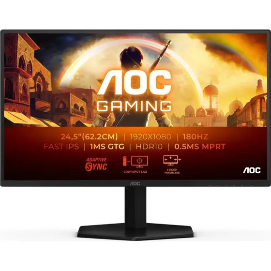 AOC 25G42E 24,5" 180Hz Fast IPS Full HD  Sort/Rd