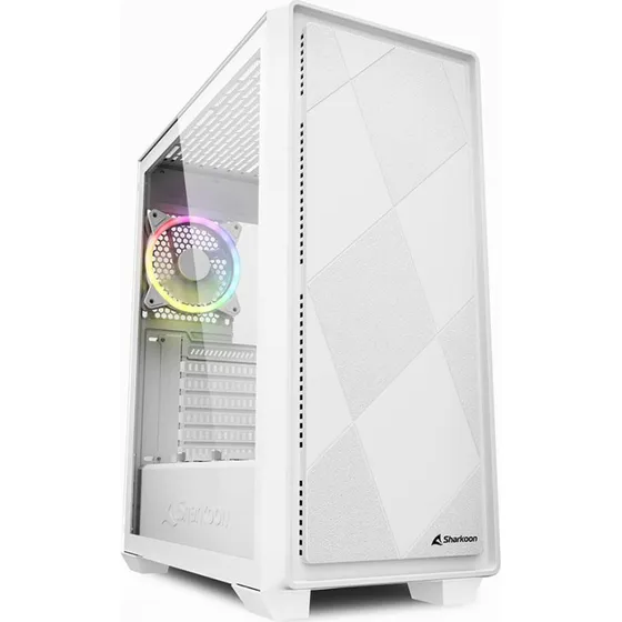 Sharkoon VS8 RGB Midi-Tower ATX, hvid med hrdet glas