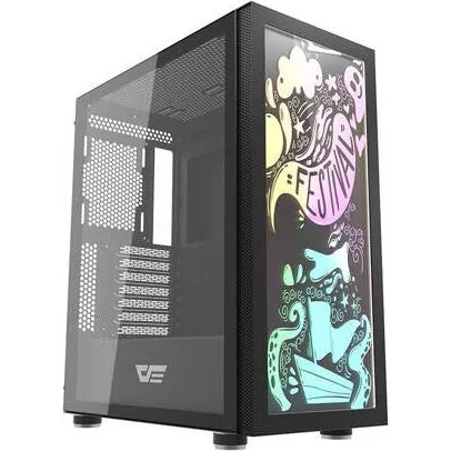 Darkflash DK210 Graffiti - Mid Tower kabinet (sort)