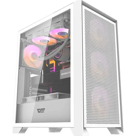 DarkFlash DRX70 MESH Mid Tower - 4 RGB-blsere, Hvid