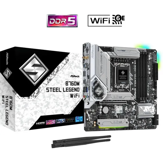 ASRock B760M Steel Legend WiFi  Micro-ATX (LGA1700, DDR5)