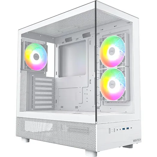 Montech XR TG Hvid - 3x120 ARGB Miditower