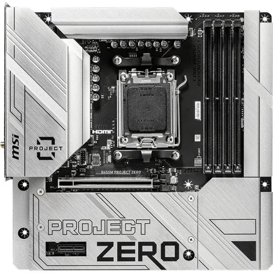 MSI B650M PROJECT ZERO  Micro-ATX AM5, DDR5, WiFi 6E