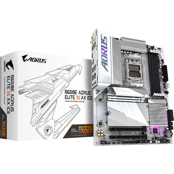 GIGABYTE B650E AORUS ELITE X AX ICE  AM5 ATX, DDR5