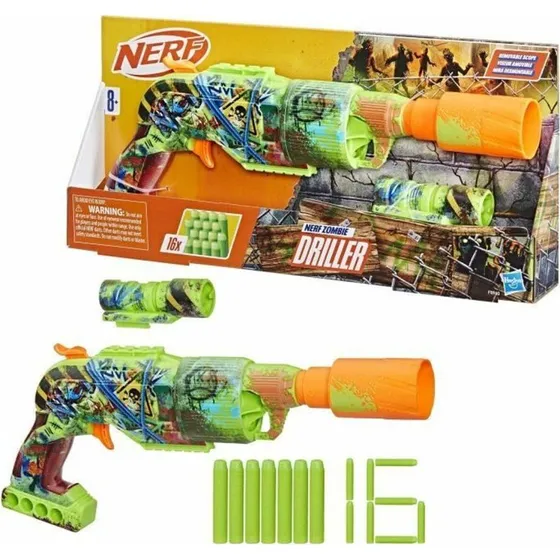 NERF Zombie Driller dartblaster med zombie-grafik