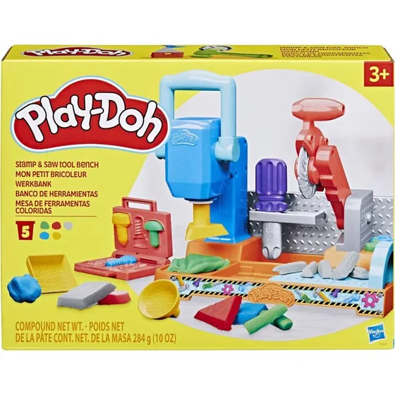 Play-Doh Stamp & Saw Vrktjsbnk - 5 farver (284 g)