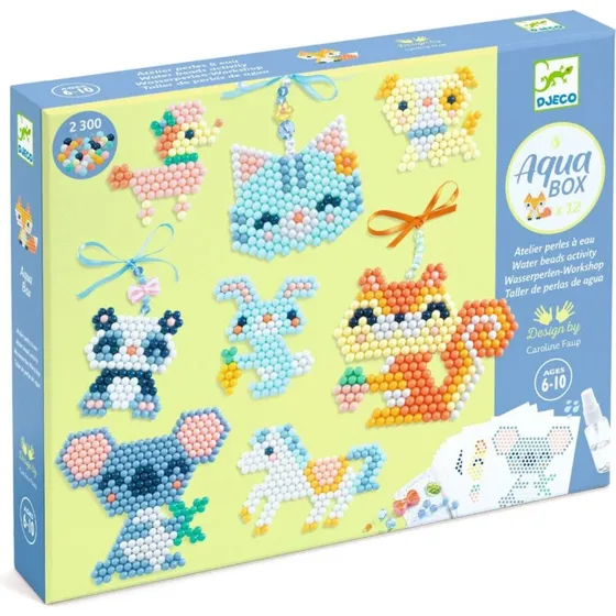 Djeco Vandperler - Lodne Venner, 2.300+ perler & 12 dyreskabeloner