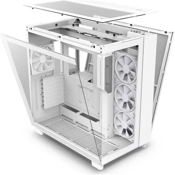 NZXT H9 Elite ATX Miditower – Hvid, hærdet glas