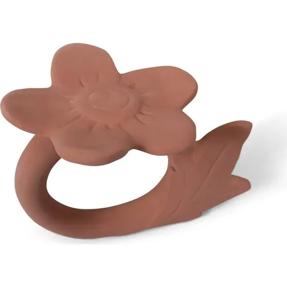 Filibabba Blomsterbidering i naturgummi - stvet rosa