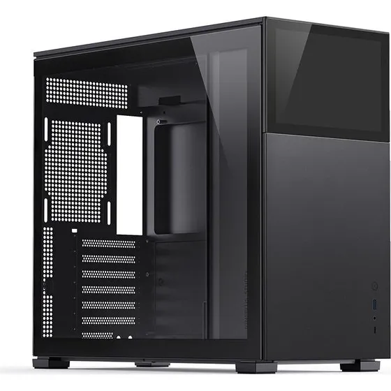 Jonsbo D41 Screen ATX Miditower med 8" LCD og hrdet glas - Sort