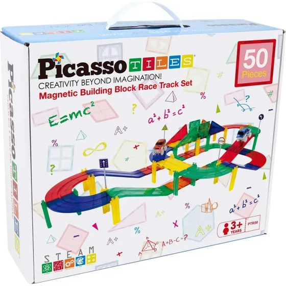 PicassoTiles 50 dele Magnetisk Racerbane